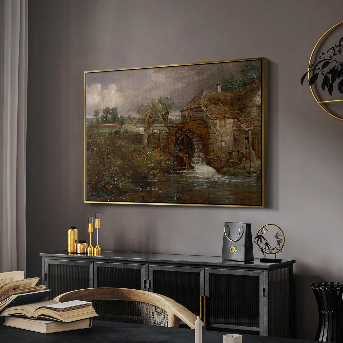 Parham Mill, Gillingham, 1826 - Floater Framed Canvas Print