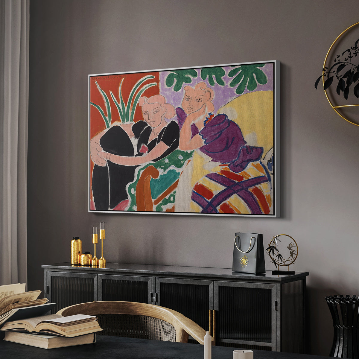 The Conversation, 1938 - Floater Framed Canvas Print
