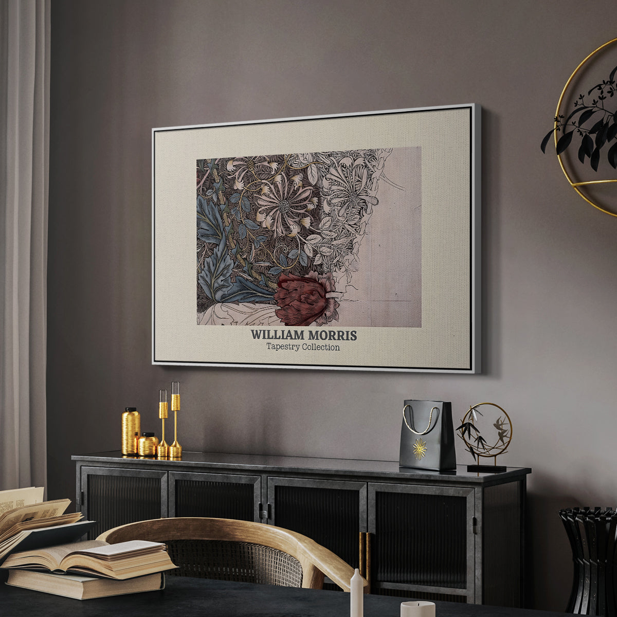 Honeysuckle (Tapestry Collection), 1874 - Floater Framed Canvas Print