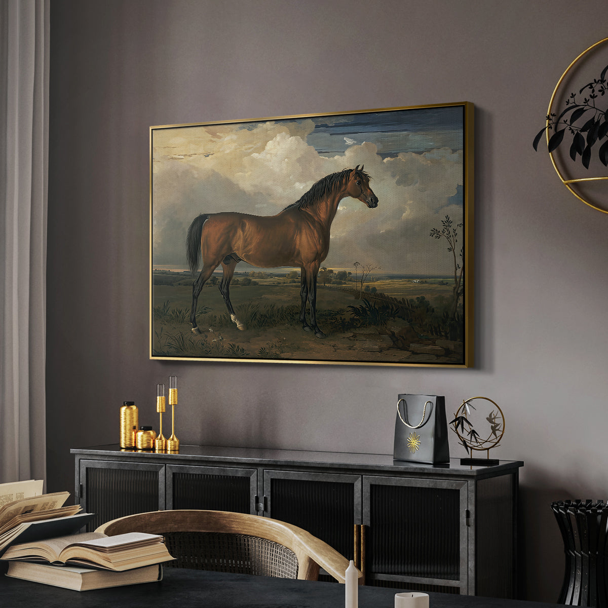 Eagle, A Celebrated Stallion, 1809 - Floater Framed Canvas Print
