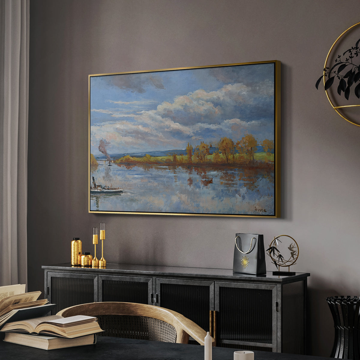 The Banks of the River Seine, 1893 - Floater Framed Canvas Print
