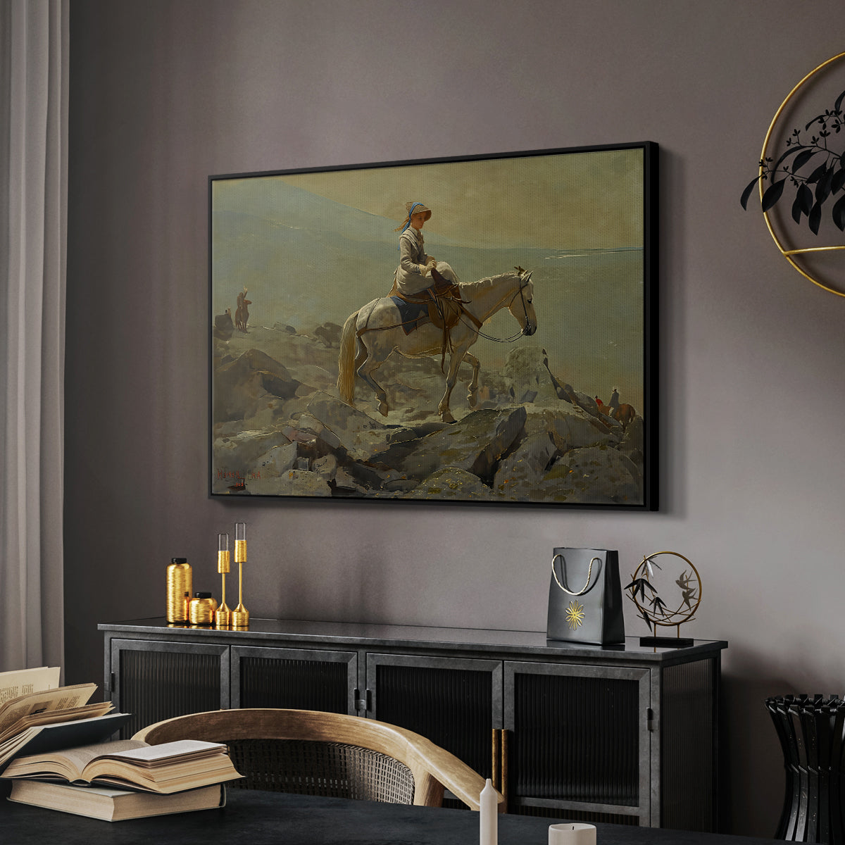 The Bridle Path, White Mountains, 1868 - Floater Framed Canvas Print