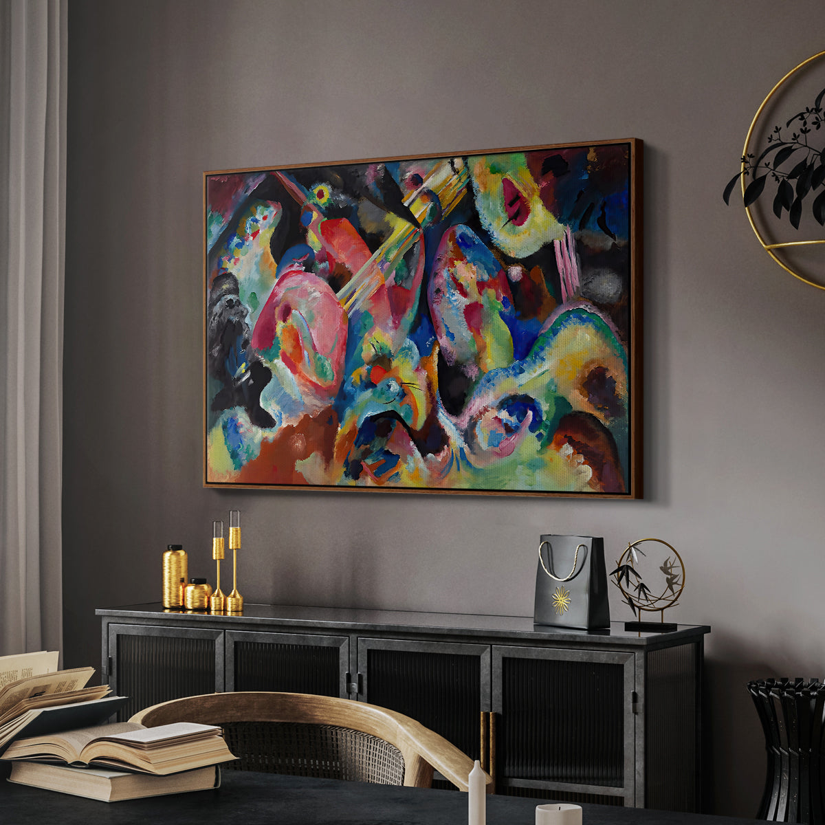 Improvisation. Deluge, 1913 - Floater Framed Canvas Print