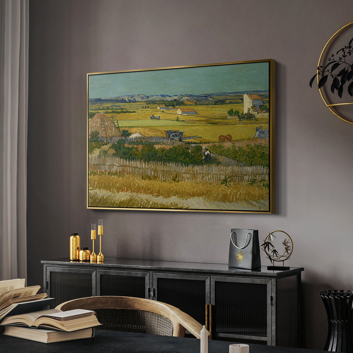 The Harvest, 1888 - Floater Framed Canvas Print