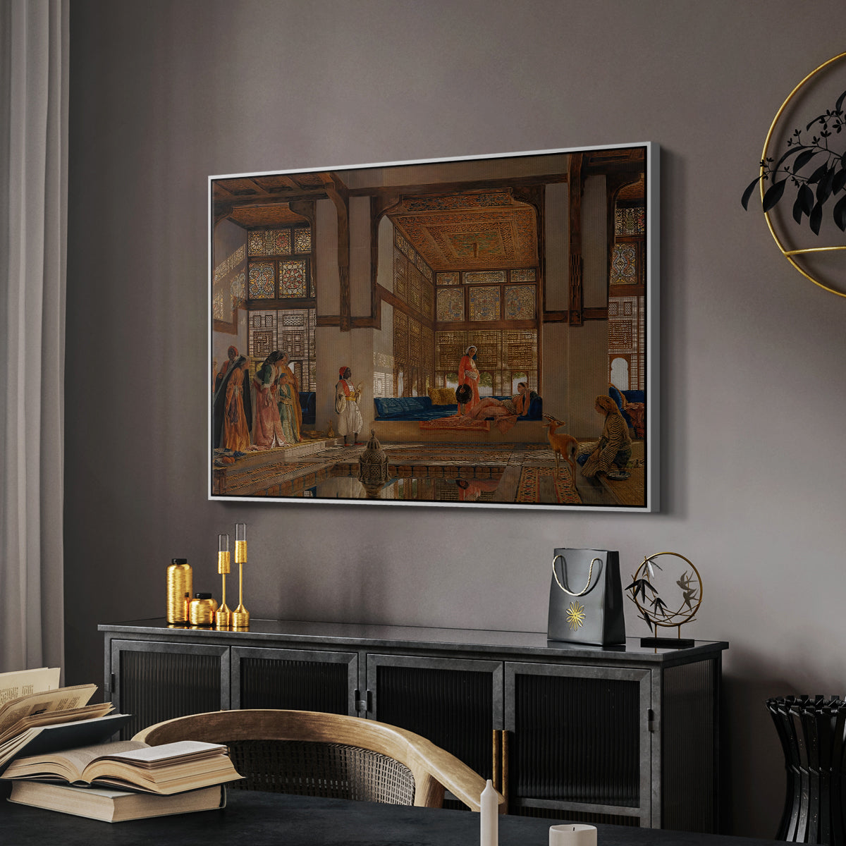 A Lady Receiving Visitors (The Reception), 1873 - Floater Framed Canvas Print