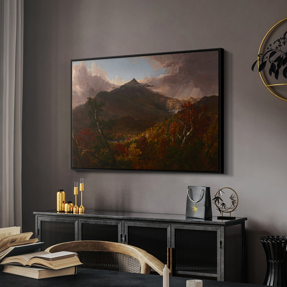 View of Schroon Mountain, Essex County, New York, After a Storm, 1838 - Floater Framed Canvas Print