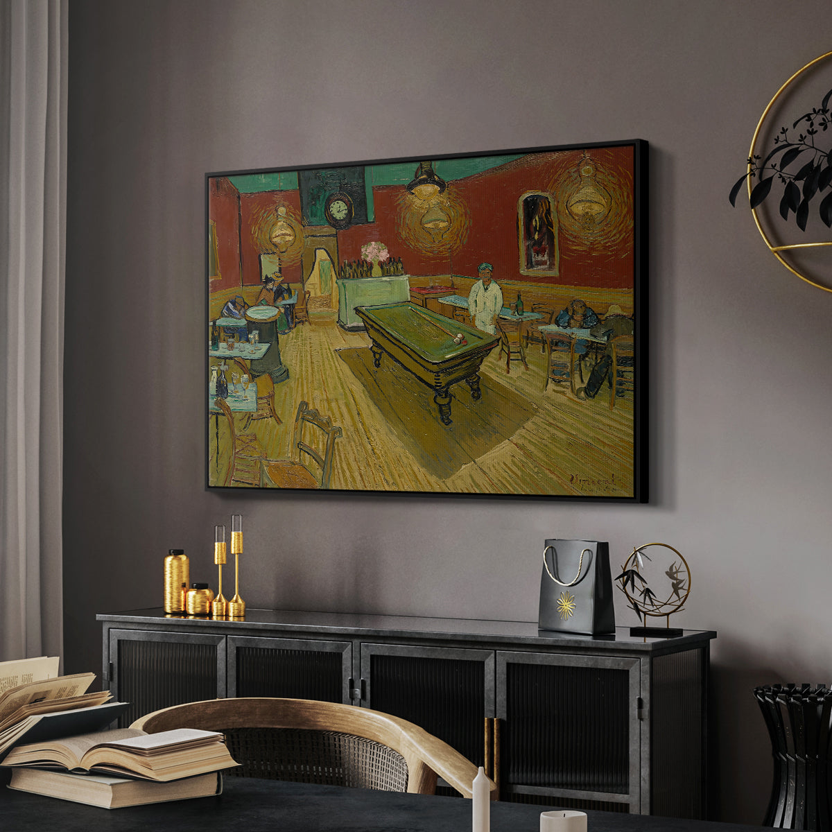 The Night Café, 1888 - Floater Framed Canvas Print