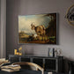 A Goat with Two Kids - Floater Framed Canvas Print