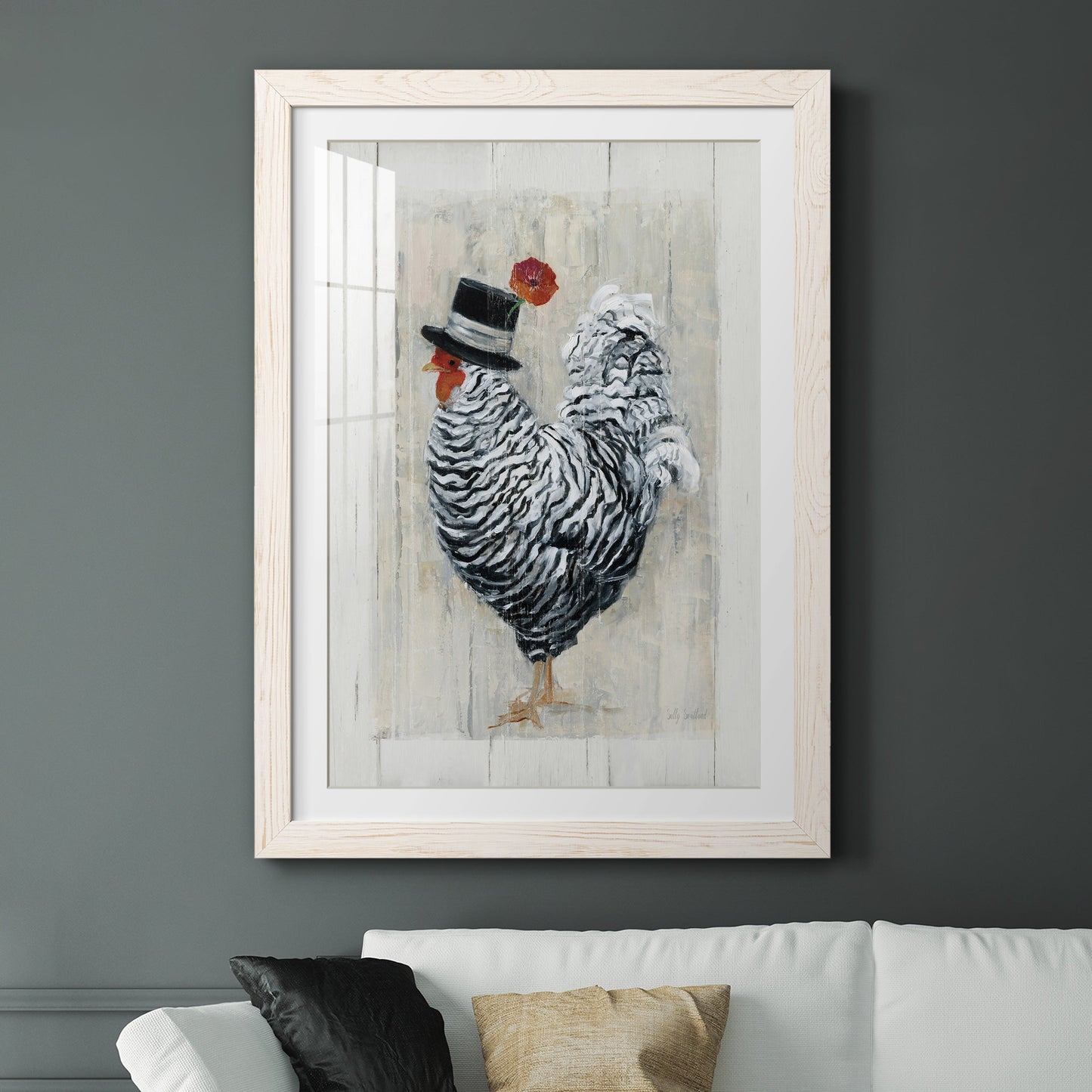 Sunday Best Rooster - Premium Framed Print - Distressed Barnwood Frame - Ready to Hang