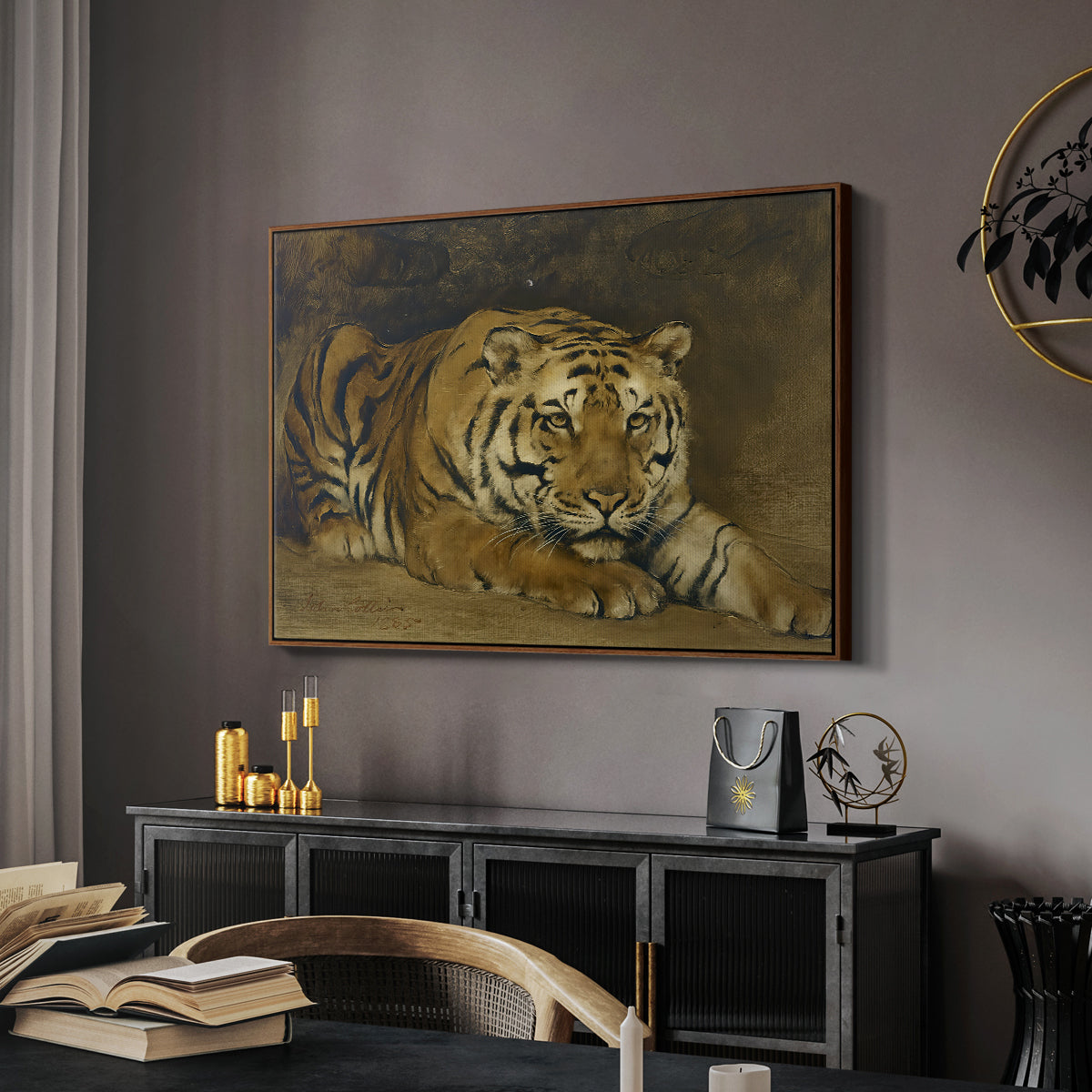 Study of a Tiger for Circe, 1885 - Floater Framed Canvas Print
