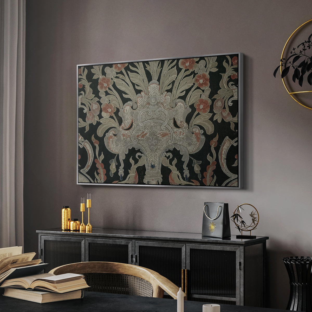 Hanging (Printed Textile), c. 18th Century - Floater Framed Canvas Print