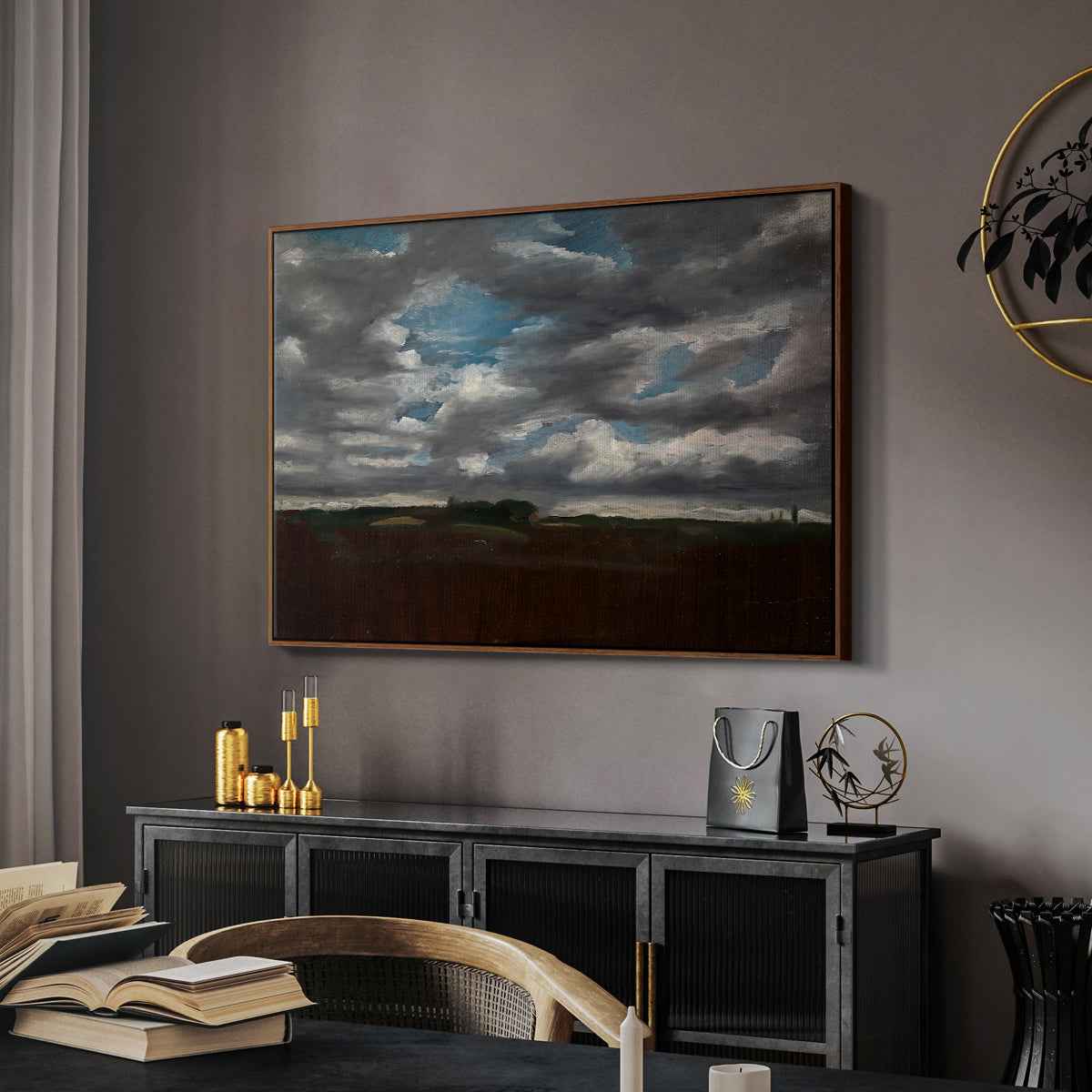 Extensive Landscape with Grey Clouds, c. 1821-1822 - Floater Framed Canvas Print