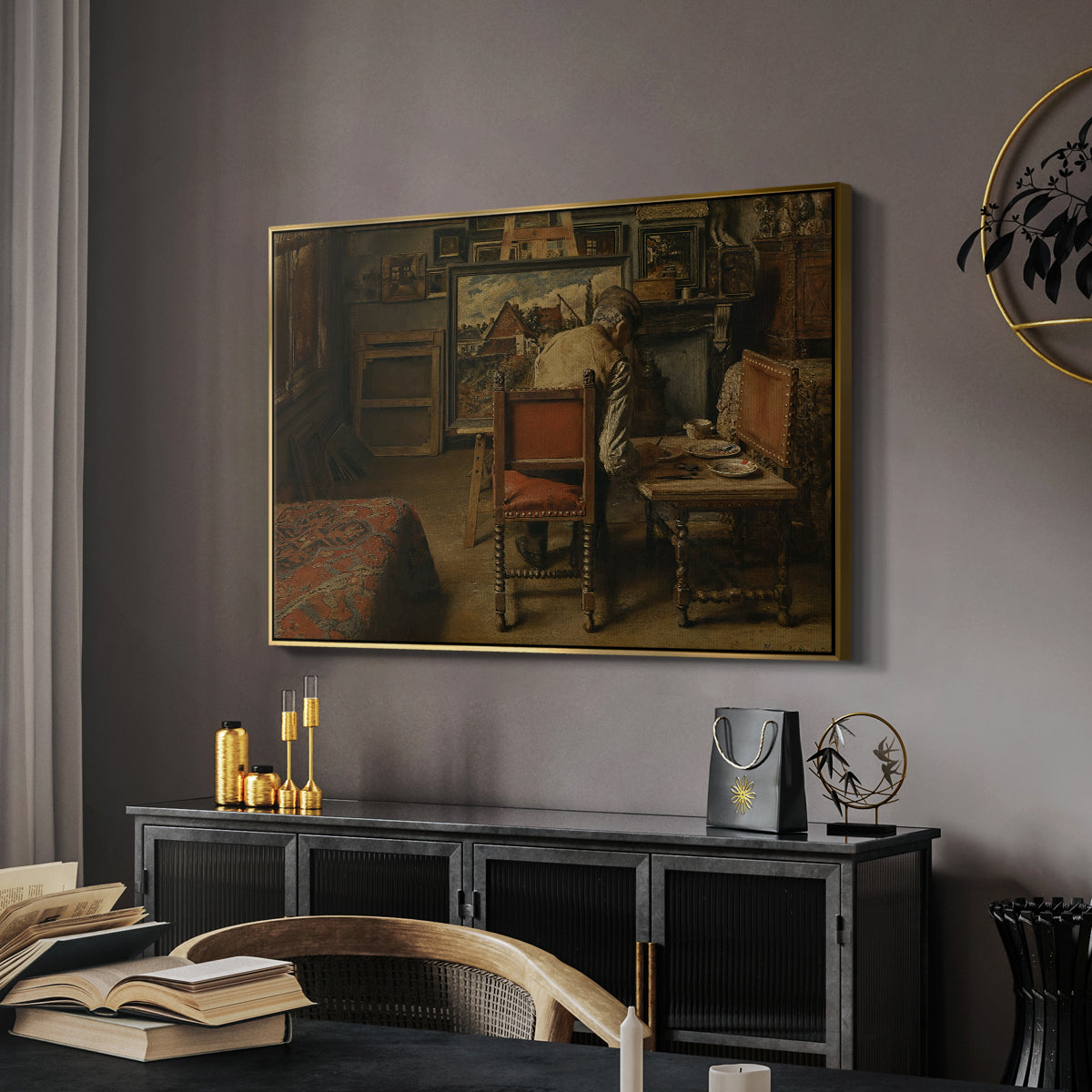 The Retoucher (The Restorer), 1876 - Floater Framed Canvas Print