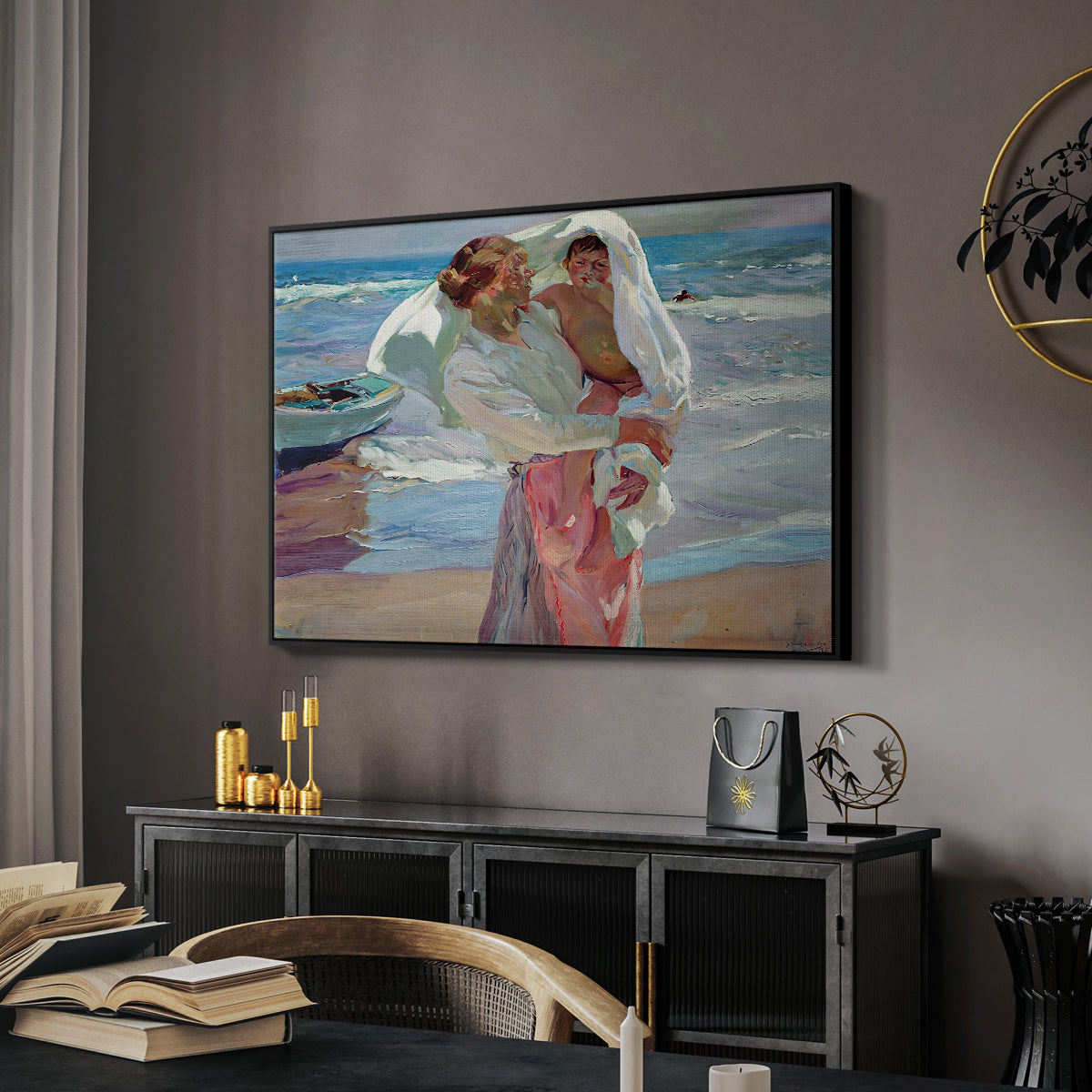 After Bathing, 1915 - Floater Framed Canvas Print