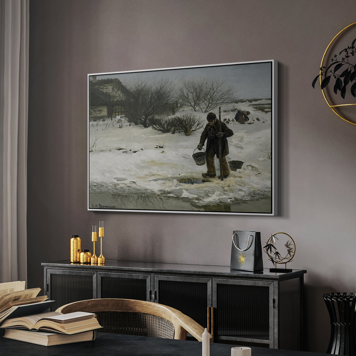 Tøsne, 1895 - Floater Framed Canvas Print