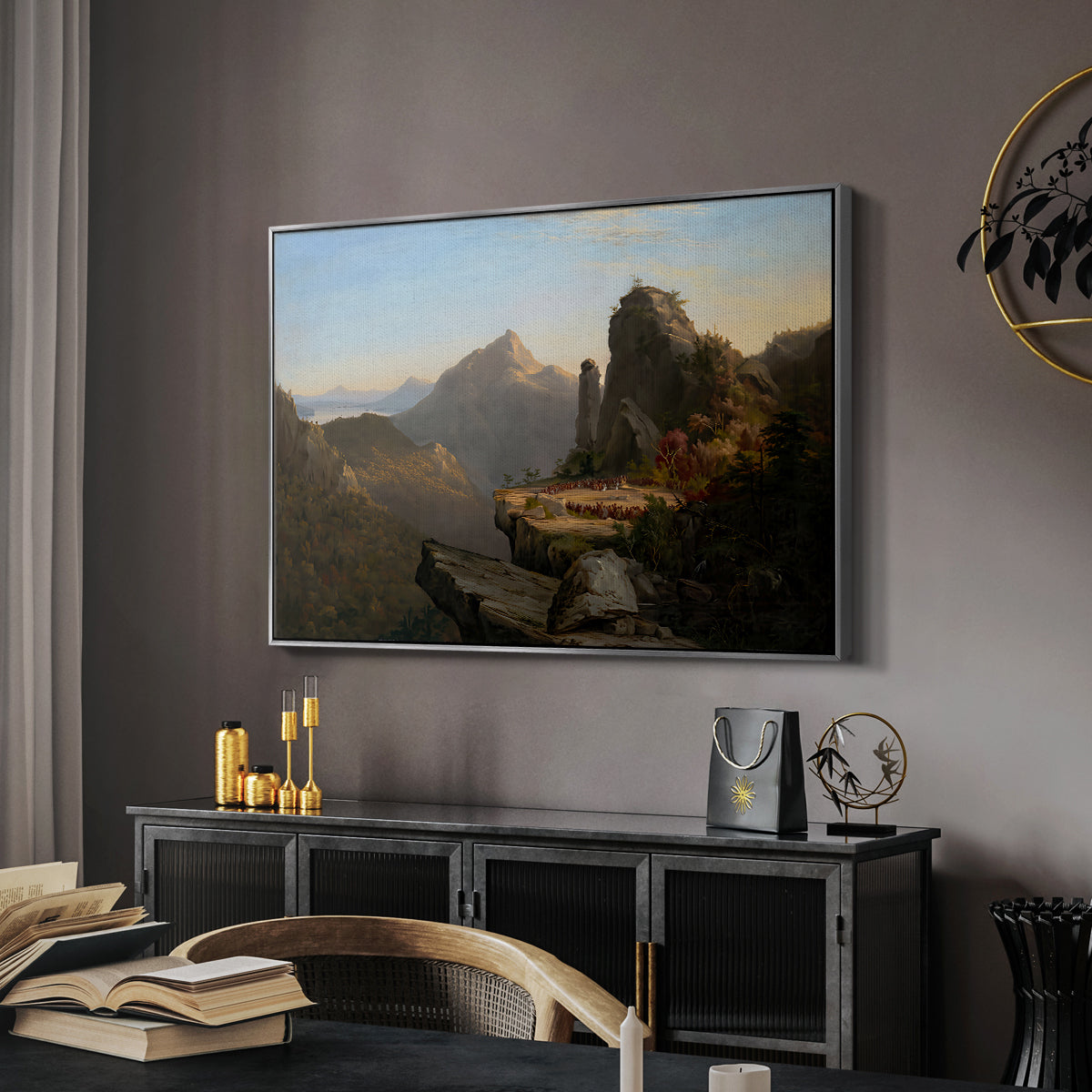 Scene from “The Last of the Mohicans”, 1827 - Floater Framed Canvas Print