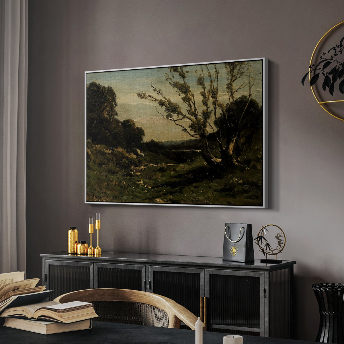 Morning in the Nievre, 1877 - Floater Framed Canvas Print