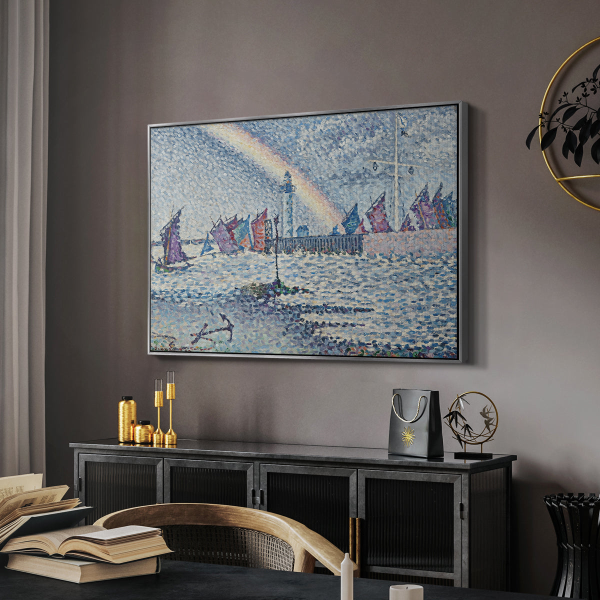 Entrance to the Port of Honfleur, 1899 - Floater Framed Canvas Print