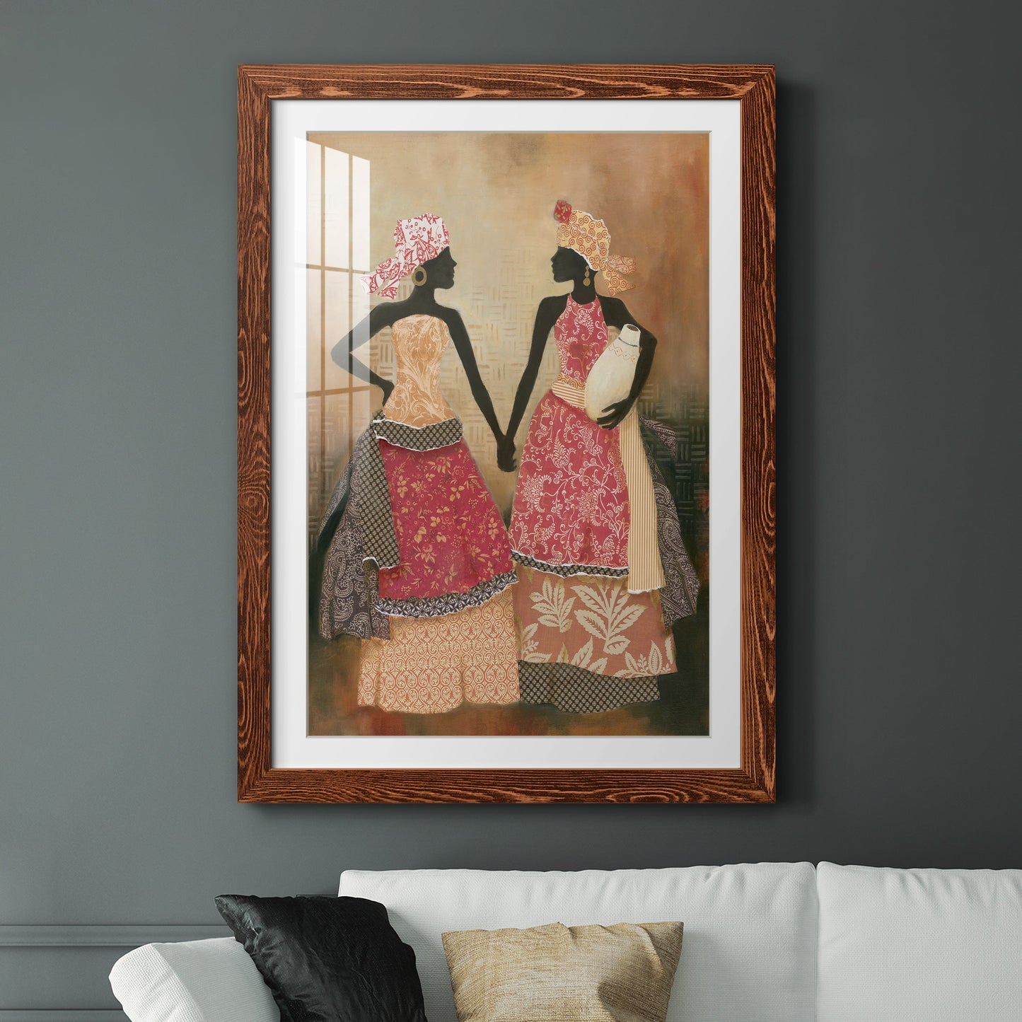 Village Women I - Premium Framed Print - Distressed Barnwood Frame - Ready to Hang