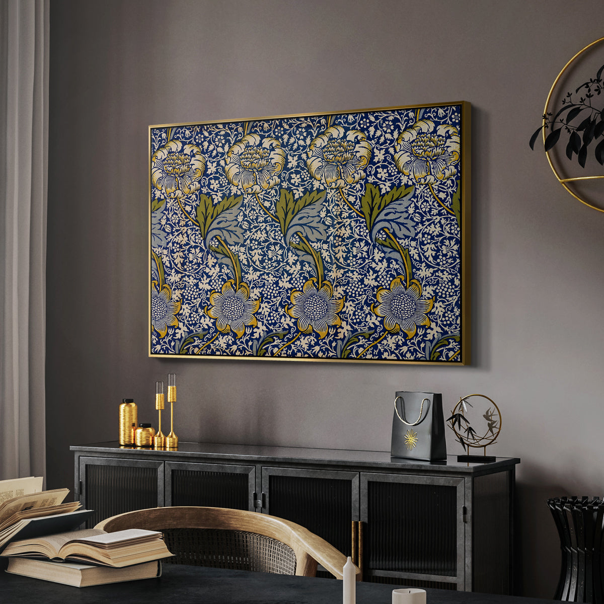 Kennet - Indigo/Gold, 1883 - Floater Framed Canvas Print