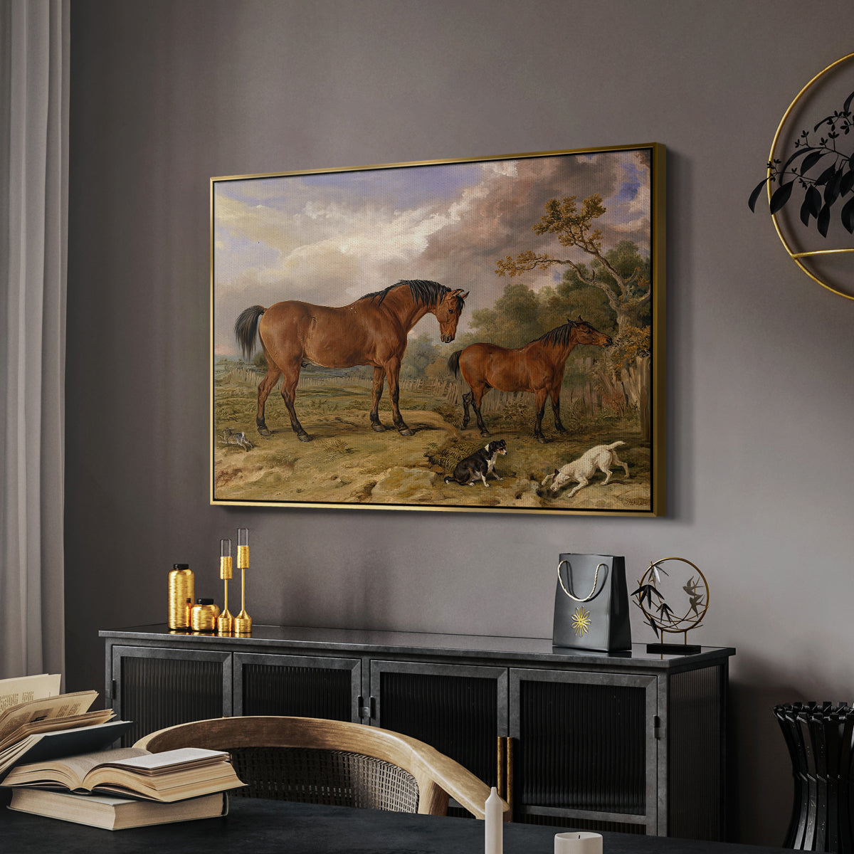 Portrait of Reformer, Blucher, Tory and Crib, Property of Rowland Alston, Esq., M.P., 1835 - Floater Framed Canvas Print