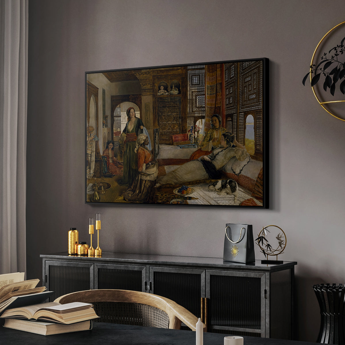 The Harem, 1876 - Floater Framed Canvas Print
