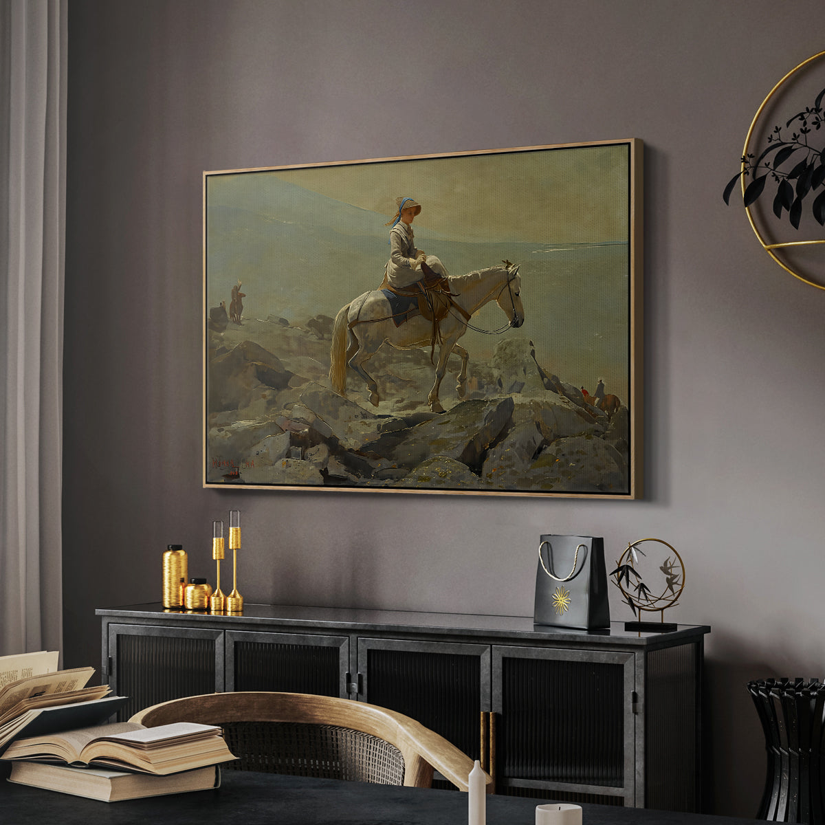 The Bridle Path, White Mountains, 1868 - Floater Framed Canvas Print