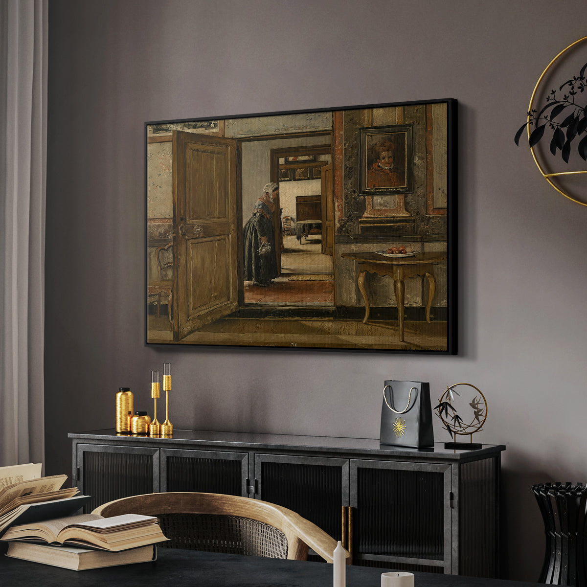 Interior of the Terninck Institution in Antwerp, 1884 - Floater Framed Canvas Print