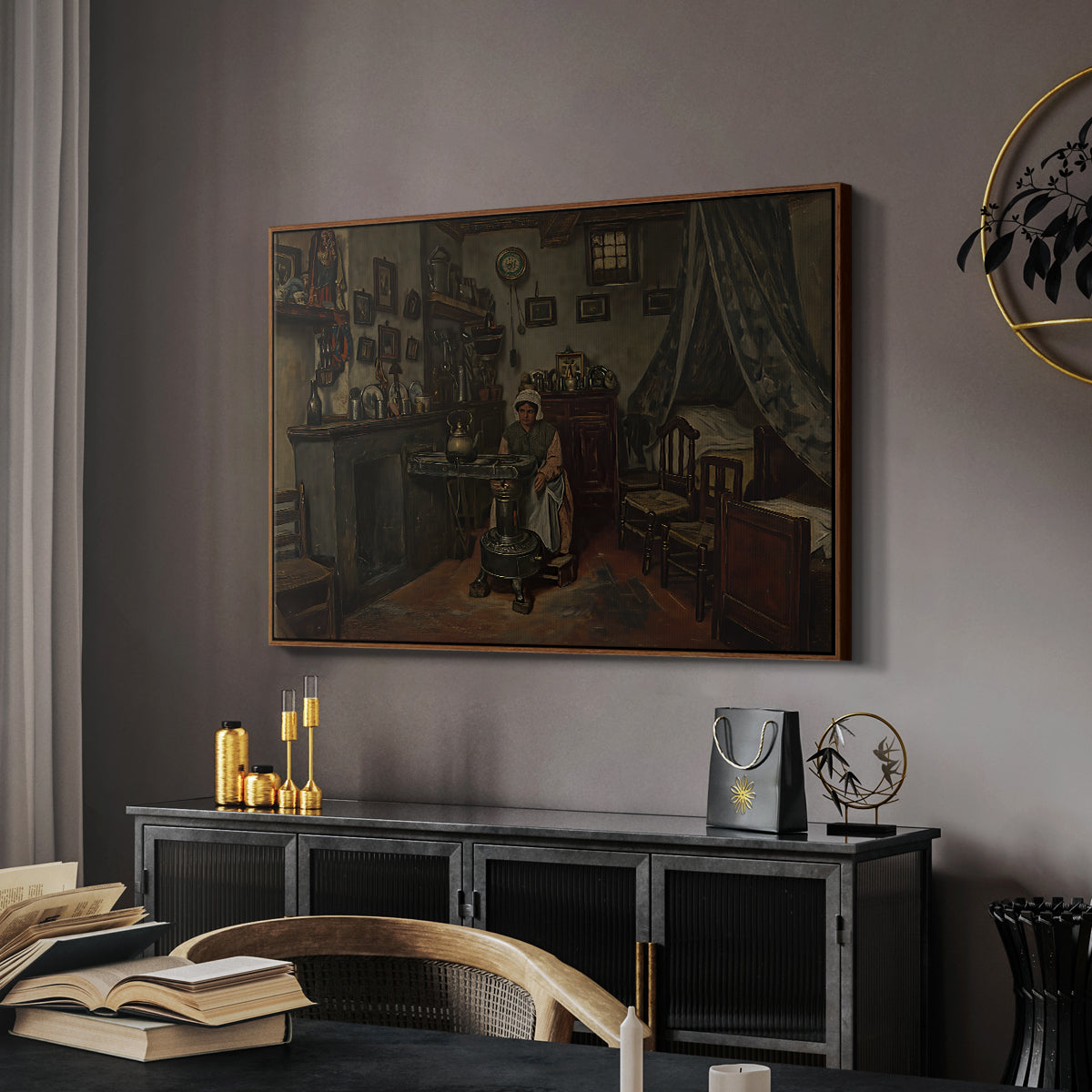 Interior, c. 1865-1870 - Floater Framed Canvas Print