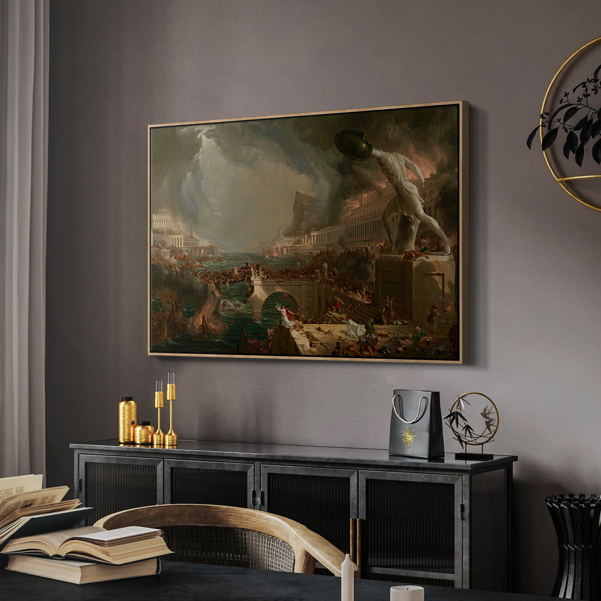 The Course of Empire: Destruction, 1836 - Floater Framed Canvas Print