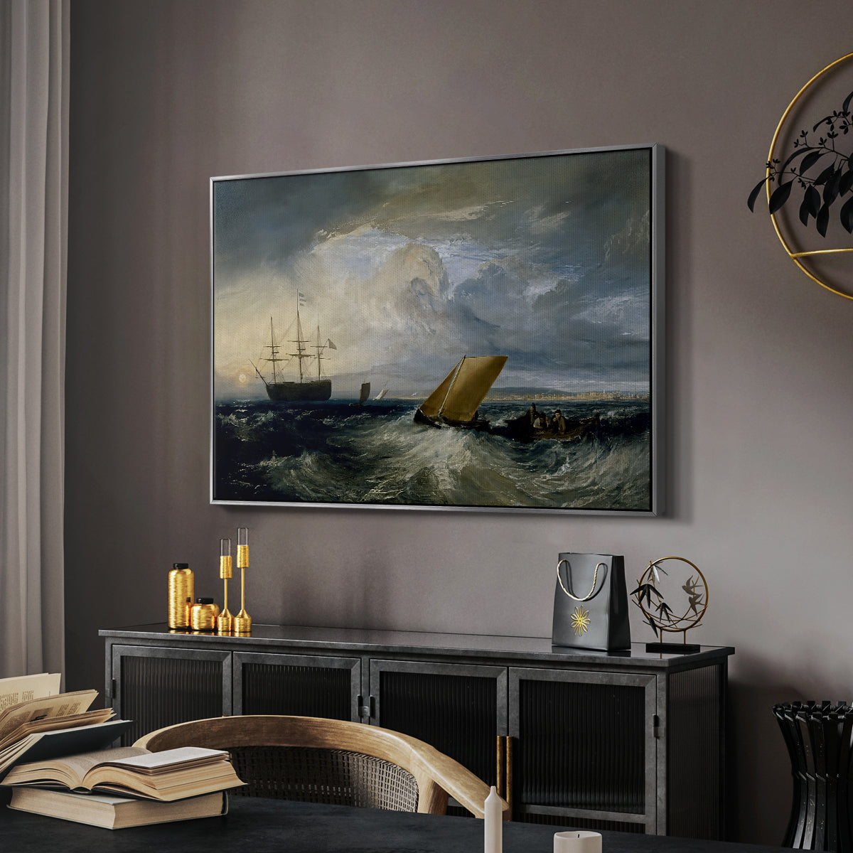 Sheerness as Seen from the Nore, 1808 - Floater Framed Canvas Print