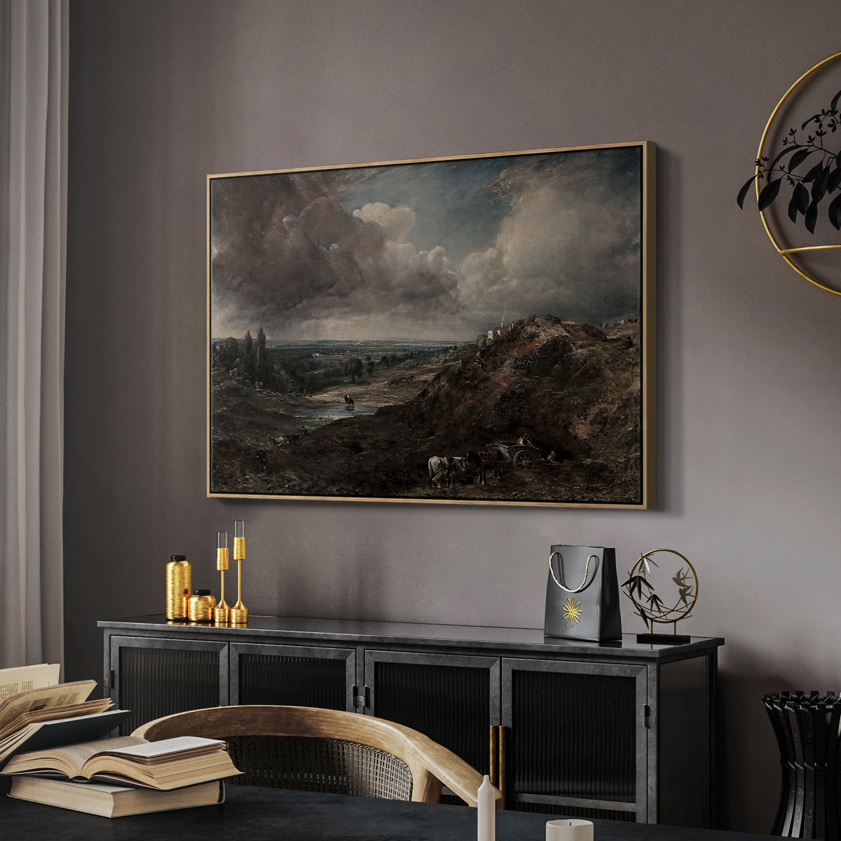 Branch Hill Pond, Hampstead Heath, c. 1828 - Floater Framed Canvas Print
