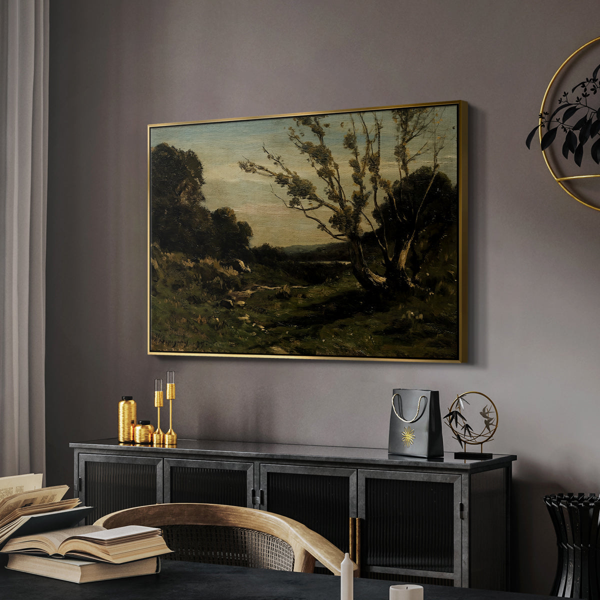 Morning in the Nievre, 1877 - Floater Framed Canvas Print