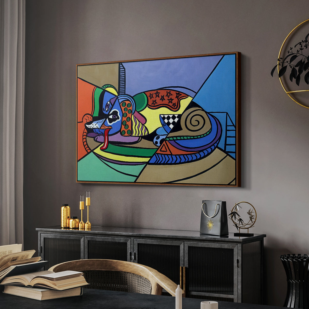 A Dog Named Picasso - Floater Framed Canvas Print