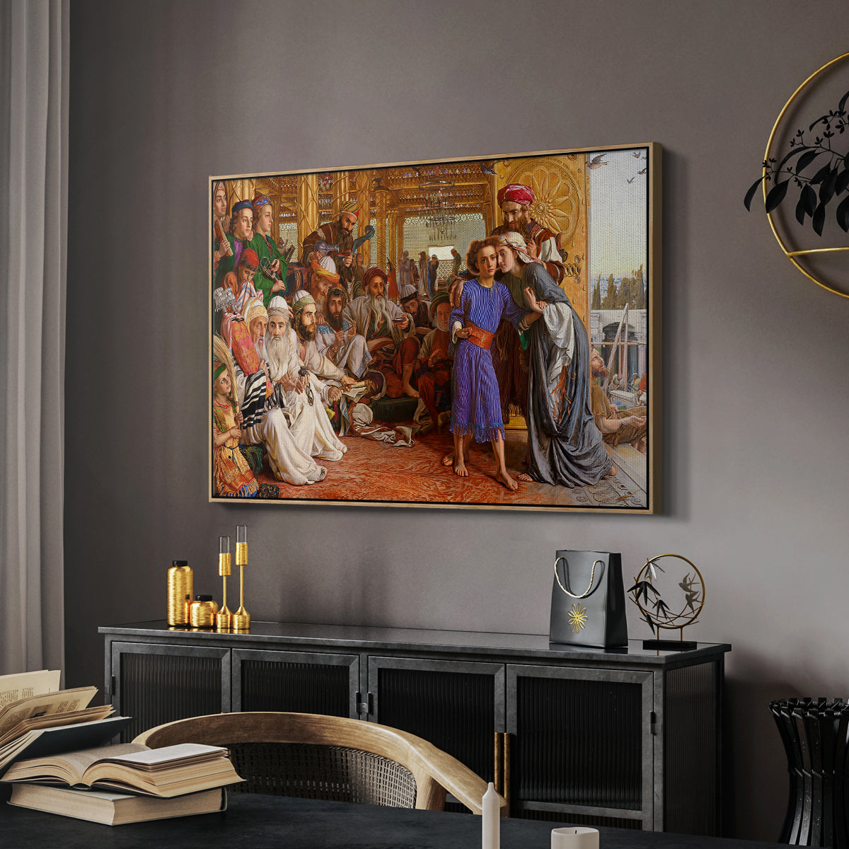 The Finding of the Saviour in the Temple, 1854-1860 - Floater Framed Canvas Print