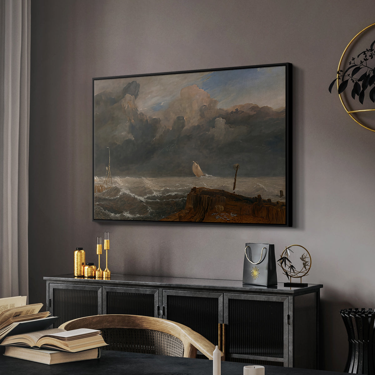Port Ruysdael, 1827 - Floater Framed Canvas Print