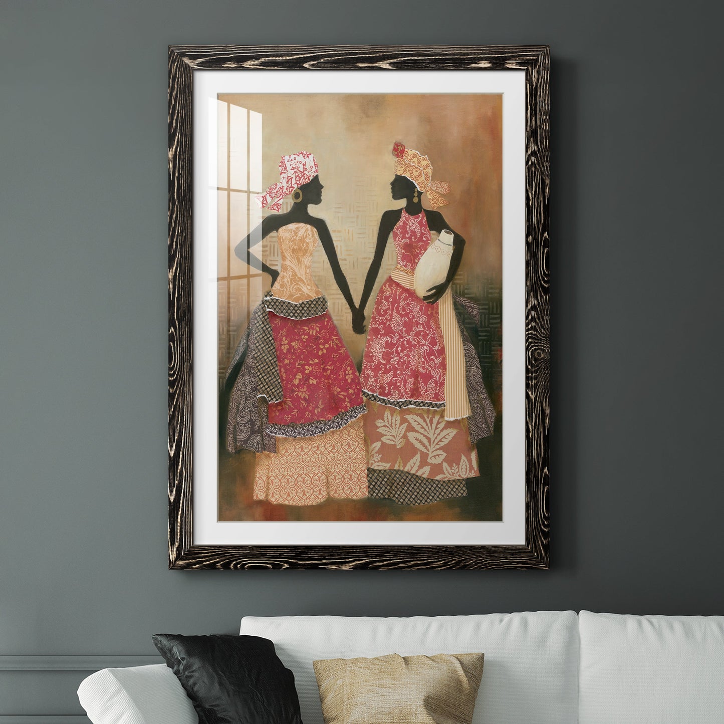 Village Women I - Premium Framed Print - Distressed Barnwood Frame - Ready to Hang