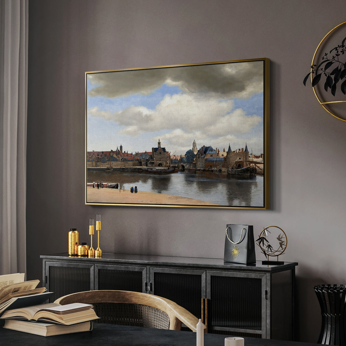 View of Delft, c. 1660-1661 - Floater Framed Canvas Print