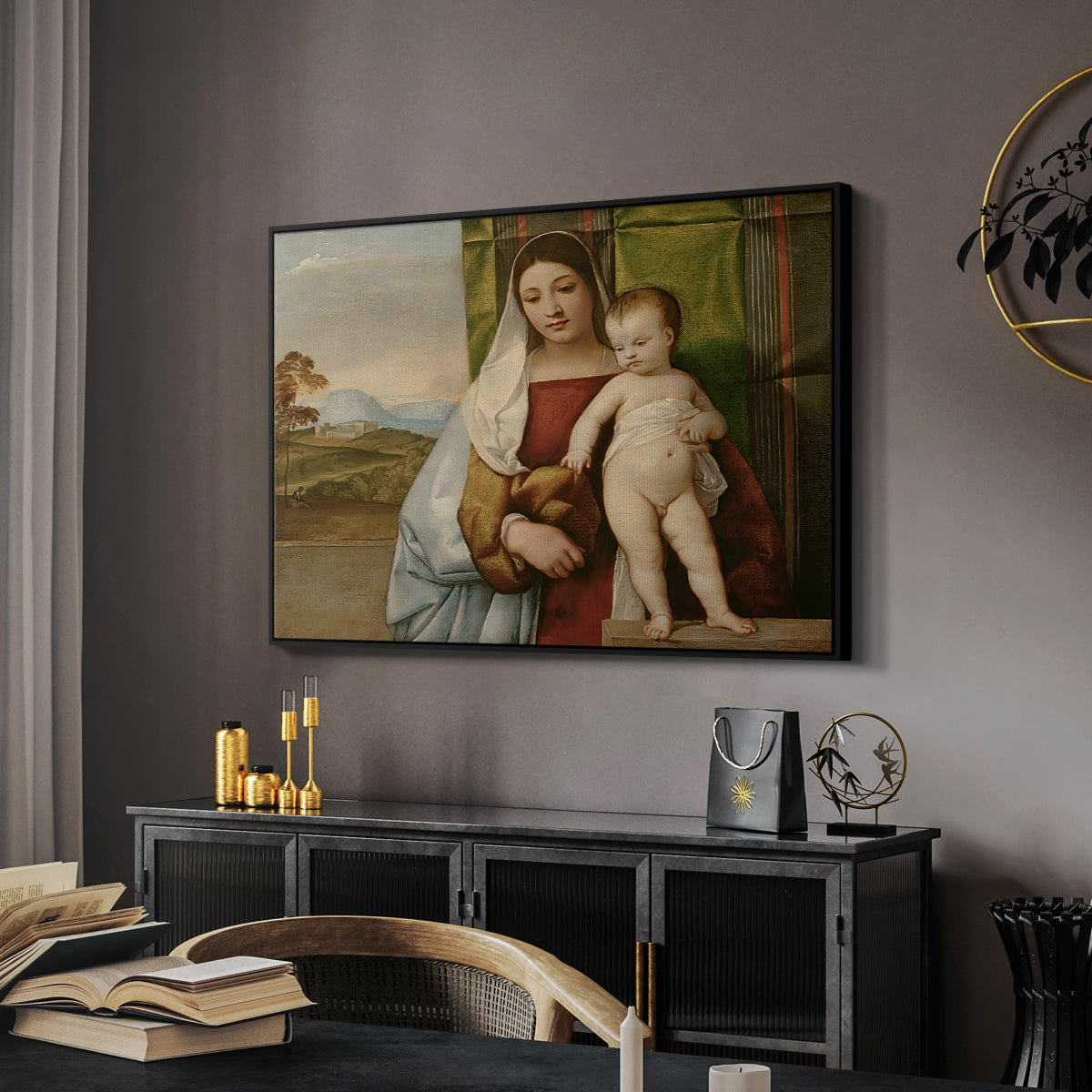 The Gypsy Madonna (La Zingarella), c. 1510-1511 - Floater Framed Canvas Print