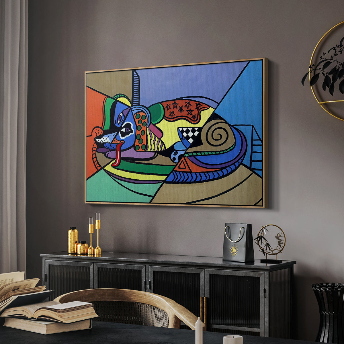 A Dog Named Picasso - Floater Framed Canvas Print