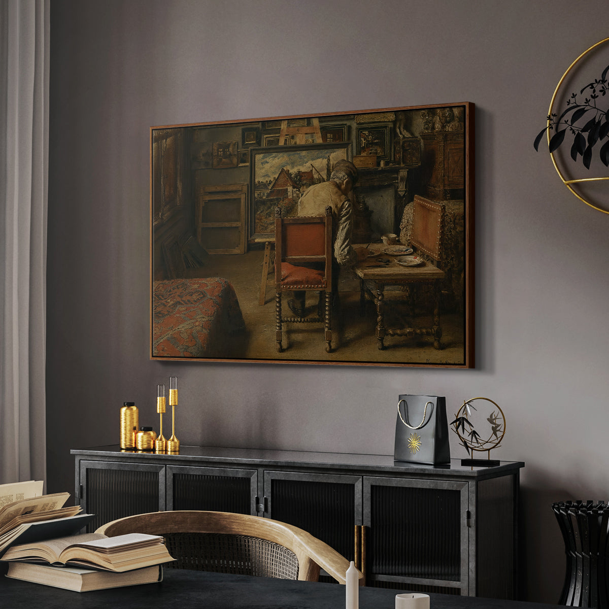 The Retoucher (The Restorer), 1876 - Floater Framed Canvas Print