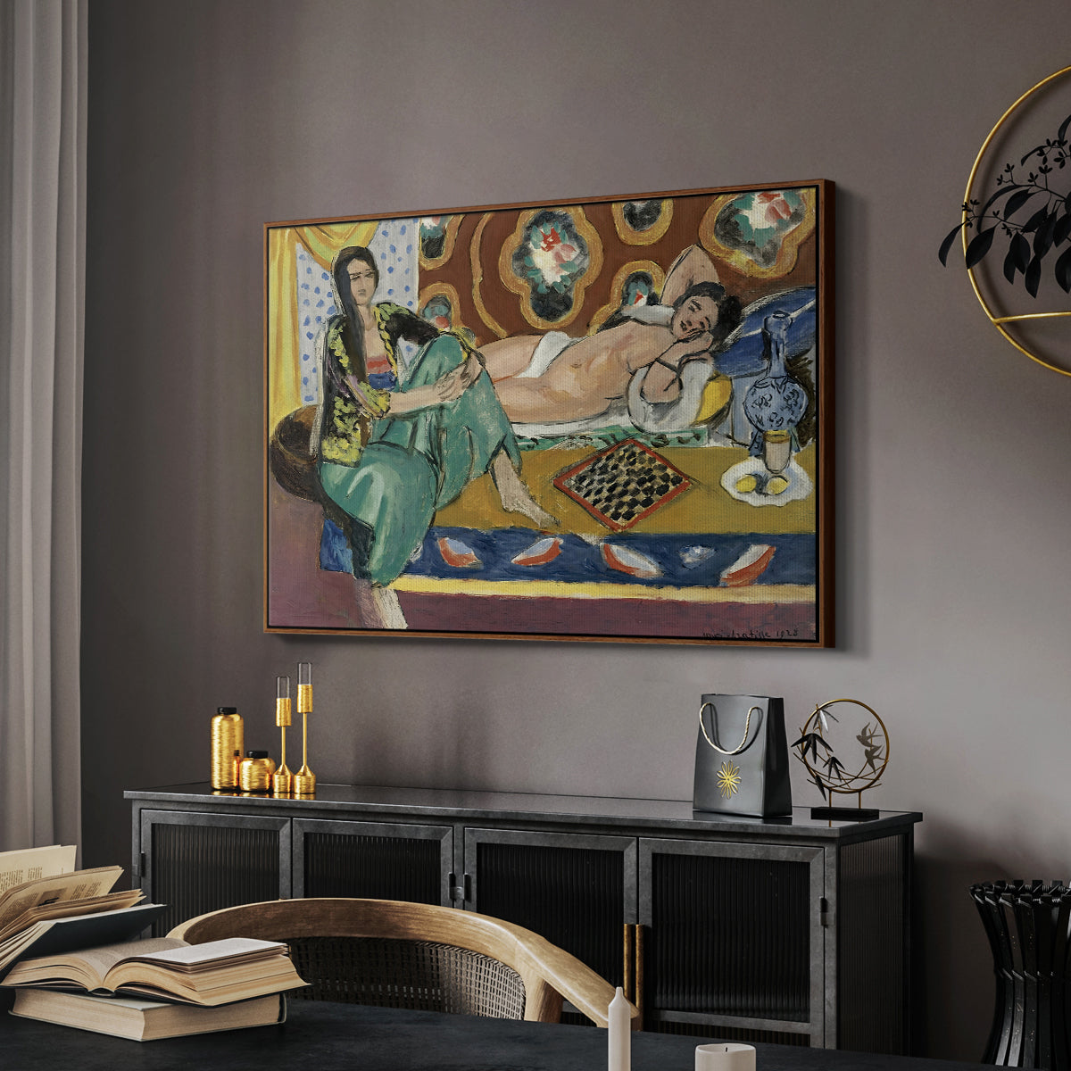 Odalisques Playing Checkers (Odalisques jouant aux dames), 1928 - Floater Framed Canvas Print