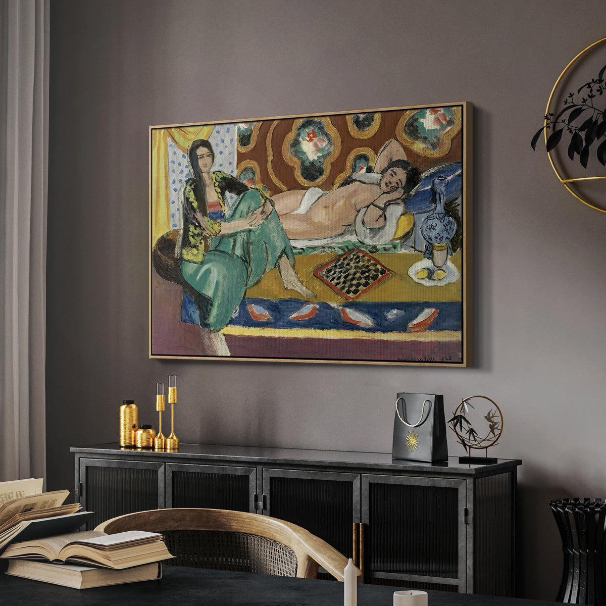 Odalisques Playing Checkers (Odalisques jouant aux dames), 1928 - Floater Framed Canvas Print