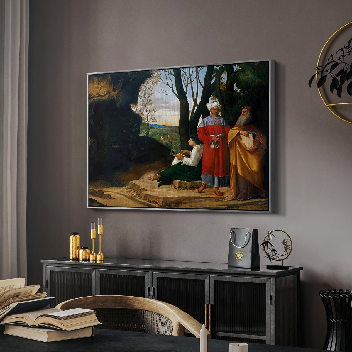The Three Philosophers, c. 1508-1509 - Floater Framed Canvas Print