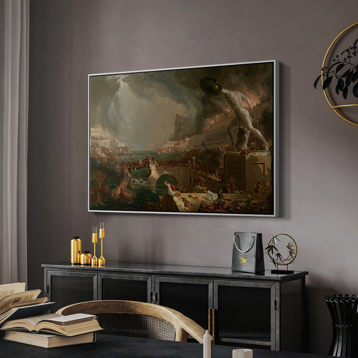 The Course of Empire: Destruction, 1836 - Floater Framed Canvas Print