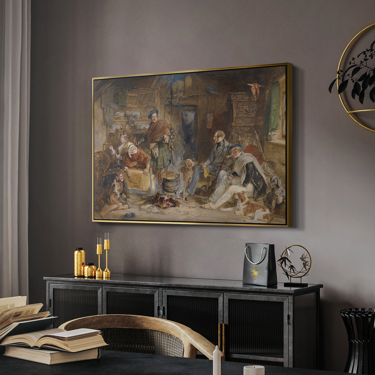 Highland Hospitality, 1832 - Floater Framed Canvas Print