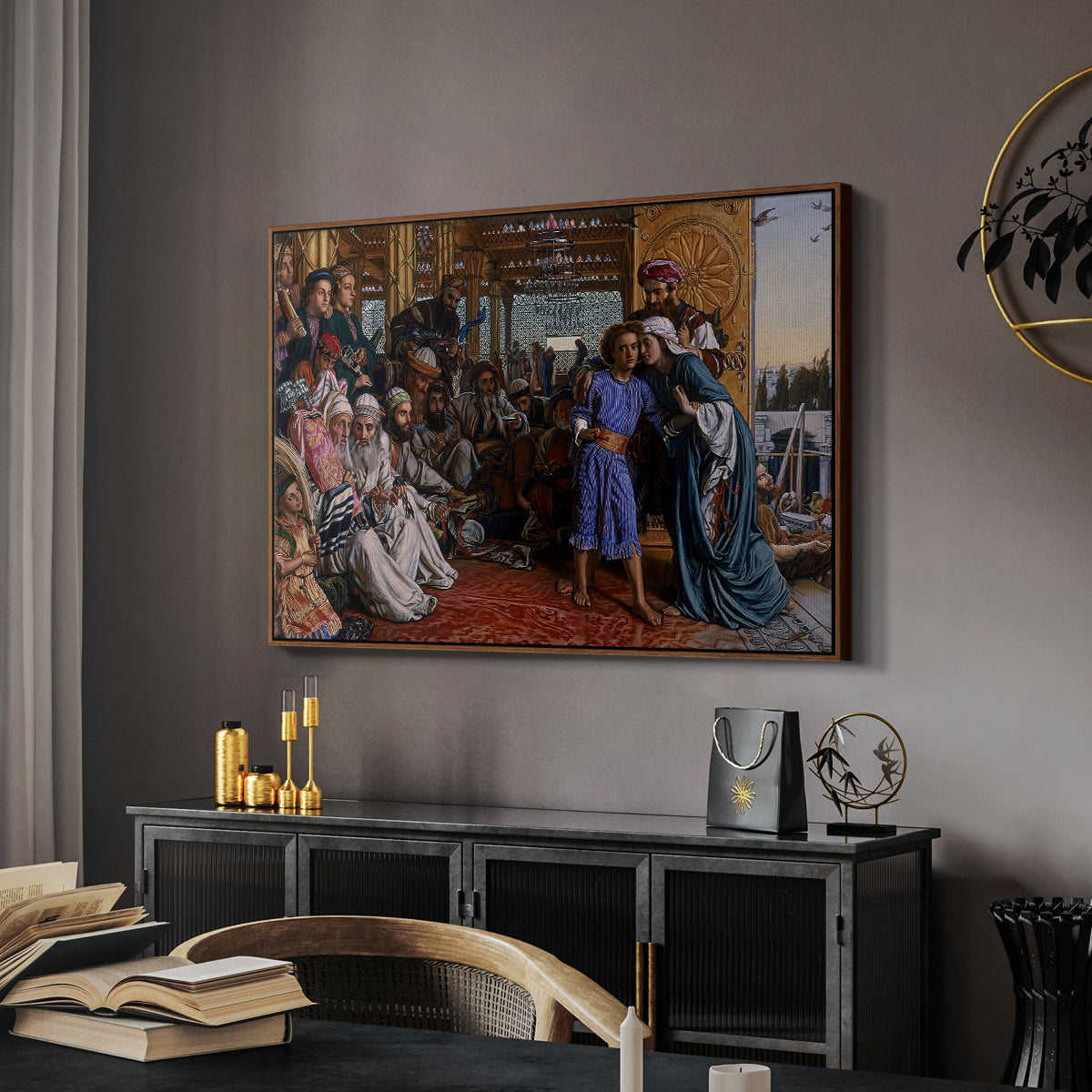 The Finding of the Saviour in the Temple, 1854-1860 - Floater Framed Canvas Print