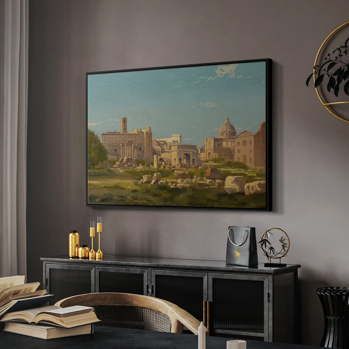 The Roman Forum, c. 1860 - Floater Framed Canvas Print
