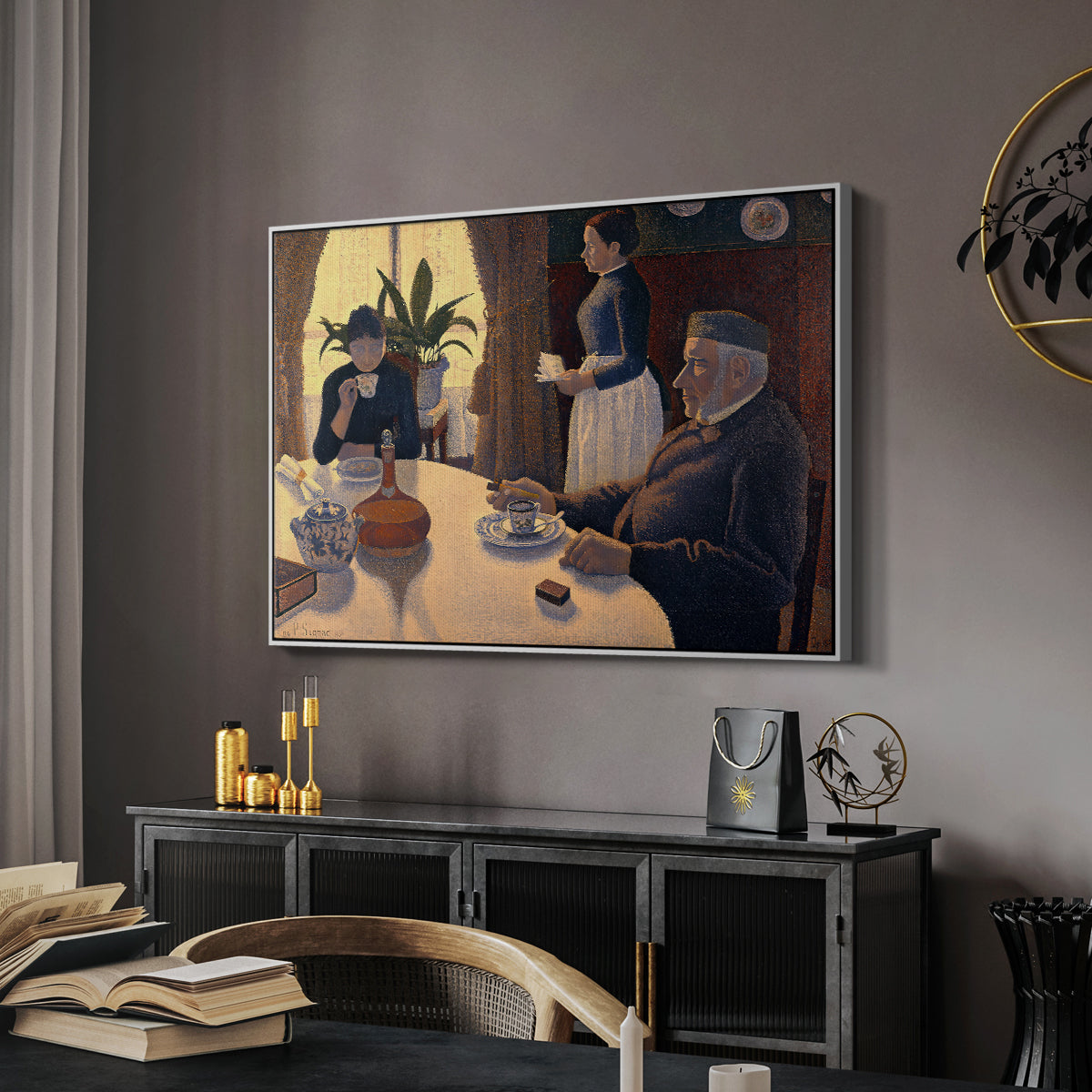 The Dining Room (Breakfast), 1886-1887 - Floater Framed Canvas Print