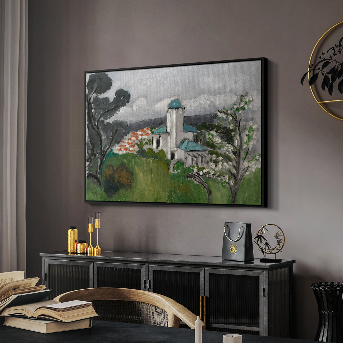 The Blue Villa (La Villa Bleue), c. 1918 - Floater Framed Canvas Print